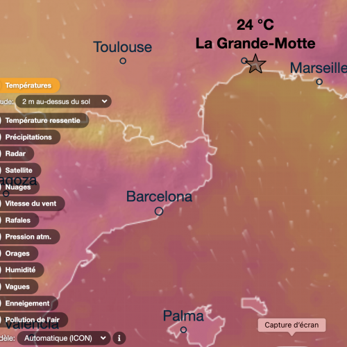 Découvrez tous les paramètres climatiques détaillés à La Gande Motte en cliquant sur cette image.